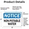 Signmission OSHA Notice Decal - Non-Potable Water, 5 in W x Rectangle, Vinyl Decal OS-2PACK-NS-D-35-L-19556 - alternate 2